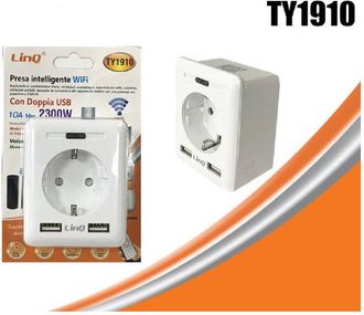 Trade Shop Trade Shop - Presa Intelligente Spina A Muro Wifi Domotica Android Ios 2 Usb 10a 2300w Ty1910