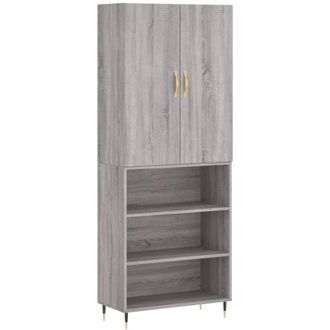 vidaXL Highboard Grey Sonoma 69.5x34x180 cm Engineered Wood Vidaxl