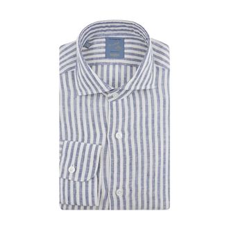 Barba Linnen Shirt - Heren - Zakelijke Overhemden - Blauw - XL - Linnen - Overhemden