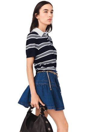Maje Short denim skirt in Blue at Nordstrom, Size 36 Eu