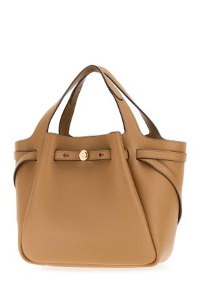 Tory Burch Womens Romy Top Handle Bag Beige Leather