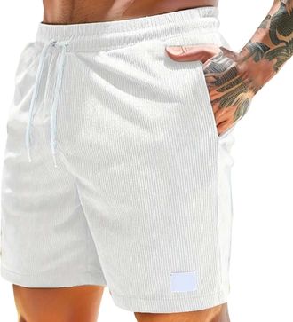 Generic Mens Corduroy Shorts Surf Mens Gym Shorts With Liner Quick Dry Lightweight Cargo Pants Elasticated Waist Walking Short Summer Breathable Work Pants Hi