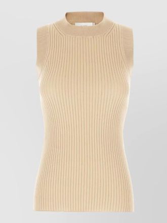 Sportmax cotton knit top fitted silhouette sleeveless