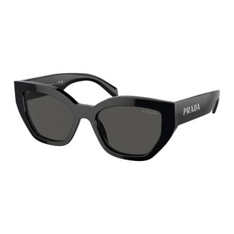 Prada Lettering Butterfly Zonnebril - Dames - Accessoires - Zwart - Maat: 53 MM Polyamide