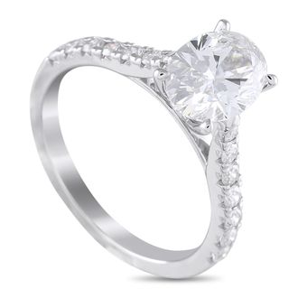 Luxury Bazaar 14K White Gold 2.11ct Lab-Grown Diamond Ring MF42-041725