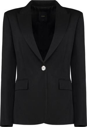 Pinko Blazers, female, Black, Size: XS Signum Single-breasted Viscose Blazer
