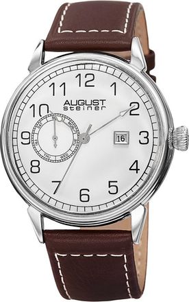August Steiner Mens Leather Watch