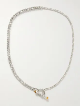 Loren Stewart Collana In Argento Sterling Con Citrino Scout Barbell