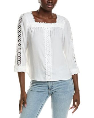 Vince Camuto Lace Yoke Blouse