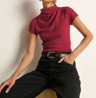 Nation Ltd Katie Draped Top In Sangria