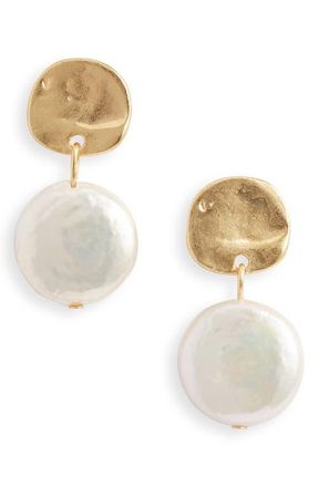 Karine Sultan Cultured Pearl Drop Earrings in Gold at Nordstrom
