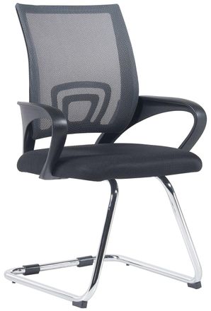Clp Silla basculante con patas de metal y asiento en Tela Gris