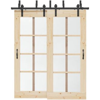 vidaXL Vidaxl - Kit De Herrajes Para Puertas Correderas Acero Negro 183 Cm