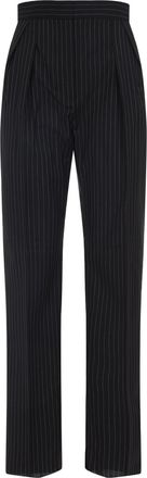 Max Mara Black Sesamo Wool Pants-Donna