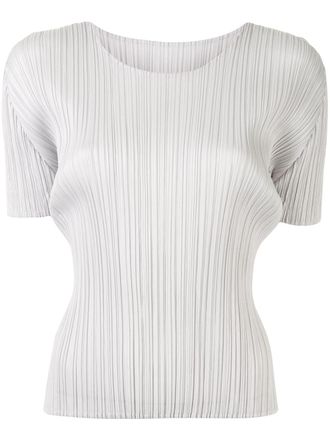 Pleats Please Issey Miyake Geplooide top - Grijs