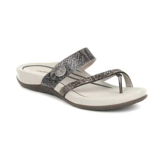 Aetrex Womens Izzy Adjustable Slide Sandal In Pewter Sparkle