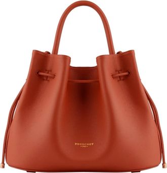 Pourchet Florin - Dames - Handtassen - Oranje - ONE Size - Leer - Tassen