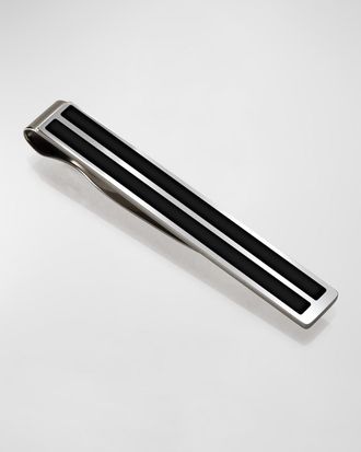 M Clip Men & apos;s Black Enamel Tie Bar