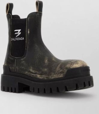Balenciaga strike leather chelsea ankle boots chunky