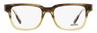 Ermenegildo Zegna EZ5260 Retro Rectangular Acetate Eyeglasses - Brown