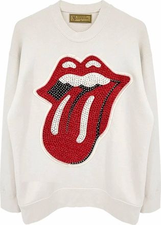 MadeWorn Unisex Rs Crystal Patch Sweatshirt In White