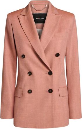 Kiton Double-Breasted Coats - Dames - Mantel - Roze - S - Jassen