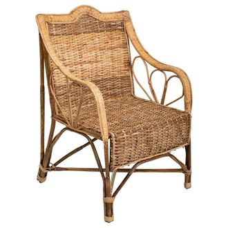 Wanderlust Deco Sill&oacute;n De Bamb&uacute; Y Rat&aacute;n Marr&oacute;n 64x48x99