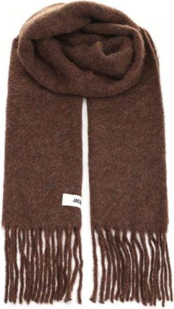 Jacquemus Brown Textured Fringed Scarf
