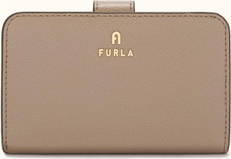 Furla Camelia Portafoglio Compatto M Stucco Gray Grigio Pelle Stampata Donna