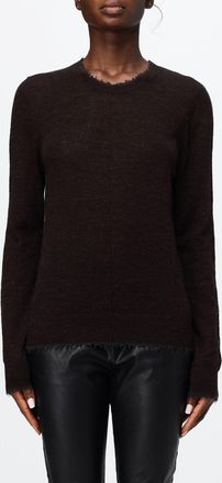 Pinko Slim Fit Wool and Alpaca Blend Crewneck Jumper with Ribbed Trims