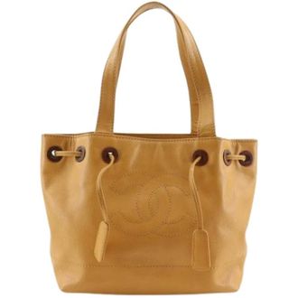 Chanel Pre-owned Coco Mark Caviar Tote Bag - Dames - Pre-owned - Bruin - Maat: ONE Size Leer