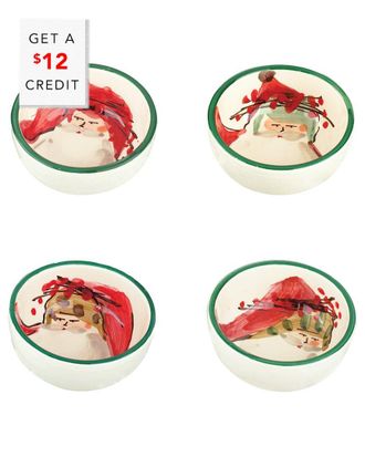Vietri Vietri Old St. Nick Set Of 4 Assorted Condiment Bowls With $15 Credit