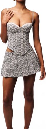 Guizio Floriane Gingham Skort In Black/white