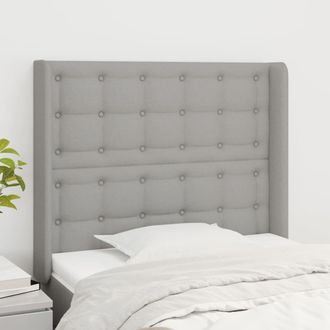 vidaXL Testiera Ad Orecchio Grigio Chiaro 93x16x118/128 Cm In Tessuto - Vidaxl