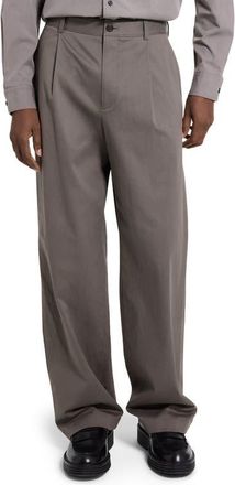 Theory Relaxed Pleat in Moonsoft Cotton Blend Pants in Morel at Nordstrom, Size 29