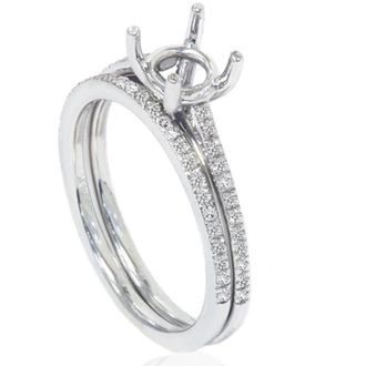 Pompeii3 1/5ct Pave Cathedral Diamond Engagement Ring Setting 14K White Gold Size Selectable