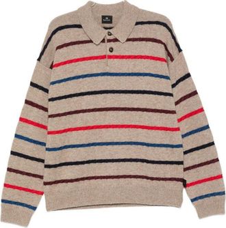 Paul Smith Beige Knit Sweater With Striped Design