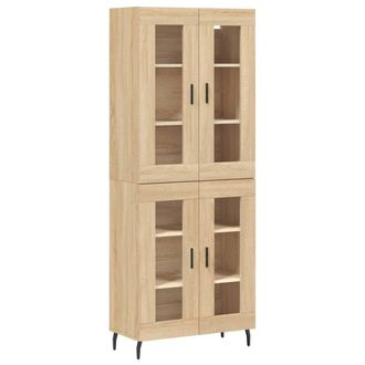 Berkfield Home Highboard Sonoma Oak 69.5x34x180 cm Engineered Wood in Light Tan