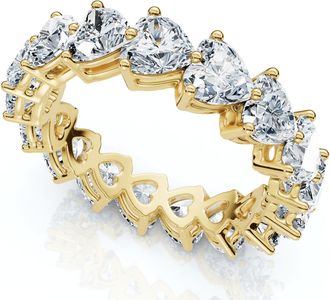 Pompeii3 3 3/4Ct Heart Shape Diamond Eternity Wedding Ring 14k Gold or Platinum Lab Grown