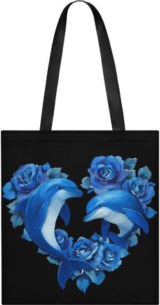 Generic Blue Dolphins Tote Bag for Women Men Shoulder Bags Purses Pouch Handbags