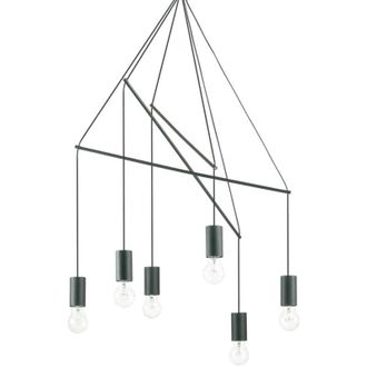Ideal Lux Pop - Lámpara colgante de techo con 6 luces negras - Ideal Lux