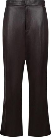 Nukus Nukus - Beverly Pants Pockets PU - Dames - Broeken - Bruin - Maat: L Katoen