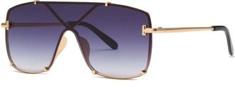 Generic Integrated Mens Sunglasses Retro Gradient Eyeglass Frame Outdoor Driving Metal Sunnies,5,one size 2026