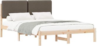 vidaXL Estructura De Cama Con Cabecera Tapizada Taup&eacute; 150 X 200 Cm Vidaxl