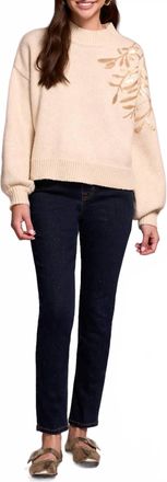 Tribal Audrey Glitter Mid Rise Pull-On Slim Ankle Pant Jeans In Goldrinse