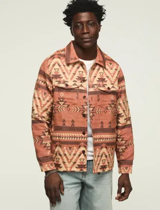 Lucky Brand Mens Jacquard Shirt Jacket