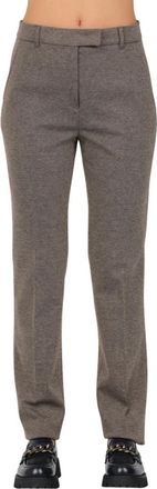 Max Mara Jersey Viscose Milano Broek - Dames - Straight fit broeken - Bruin - S - Broeken