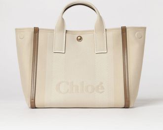 Chlo&eacute; Borsa Carry Large in canvas di cotone