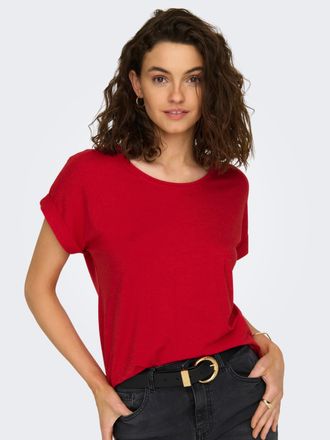 Only ONLMOSTER - Kurzarmshirt mit Aufschlag und klassischem Look unifarben, casual, regular fit, Viskosemischung, Rundhals