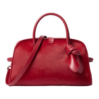 Jacquemus Handbags, female, Red, Size: ONE SIZE Borsa da bowling morbida e piccola